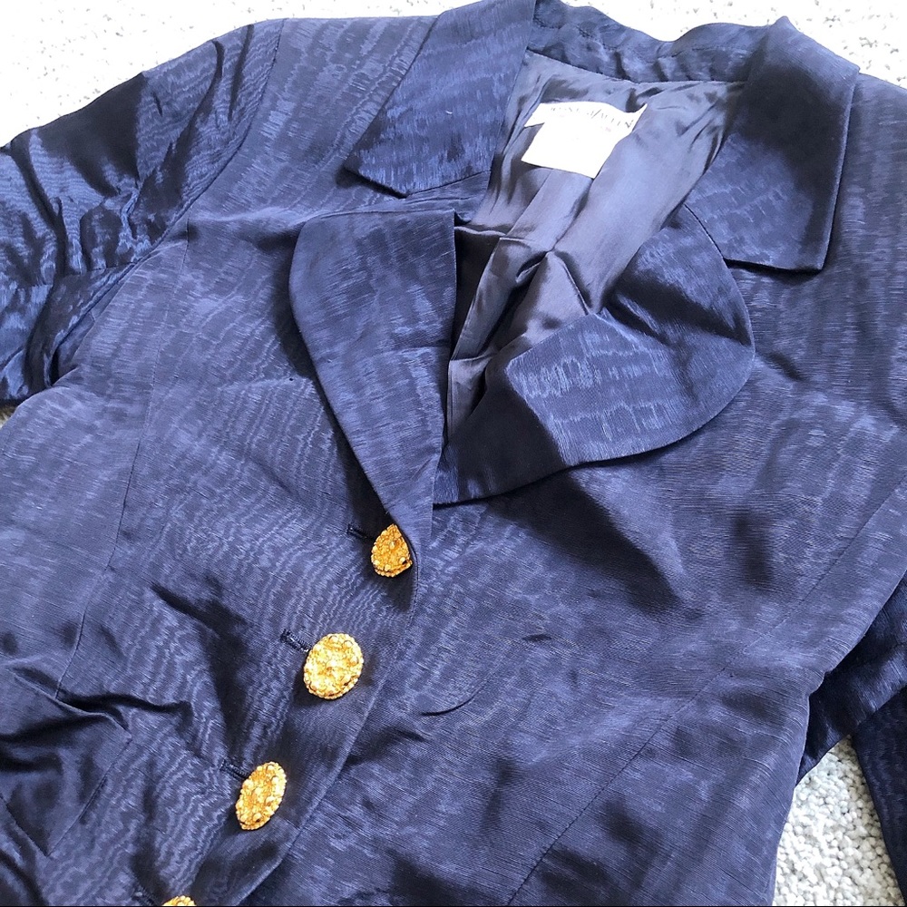 YVES SAINT LAURENT Vintage Navy Skirt Suit 40 - Picture 3 of 8
